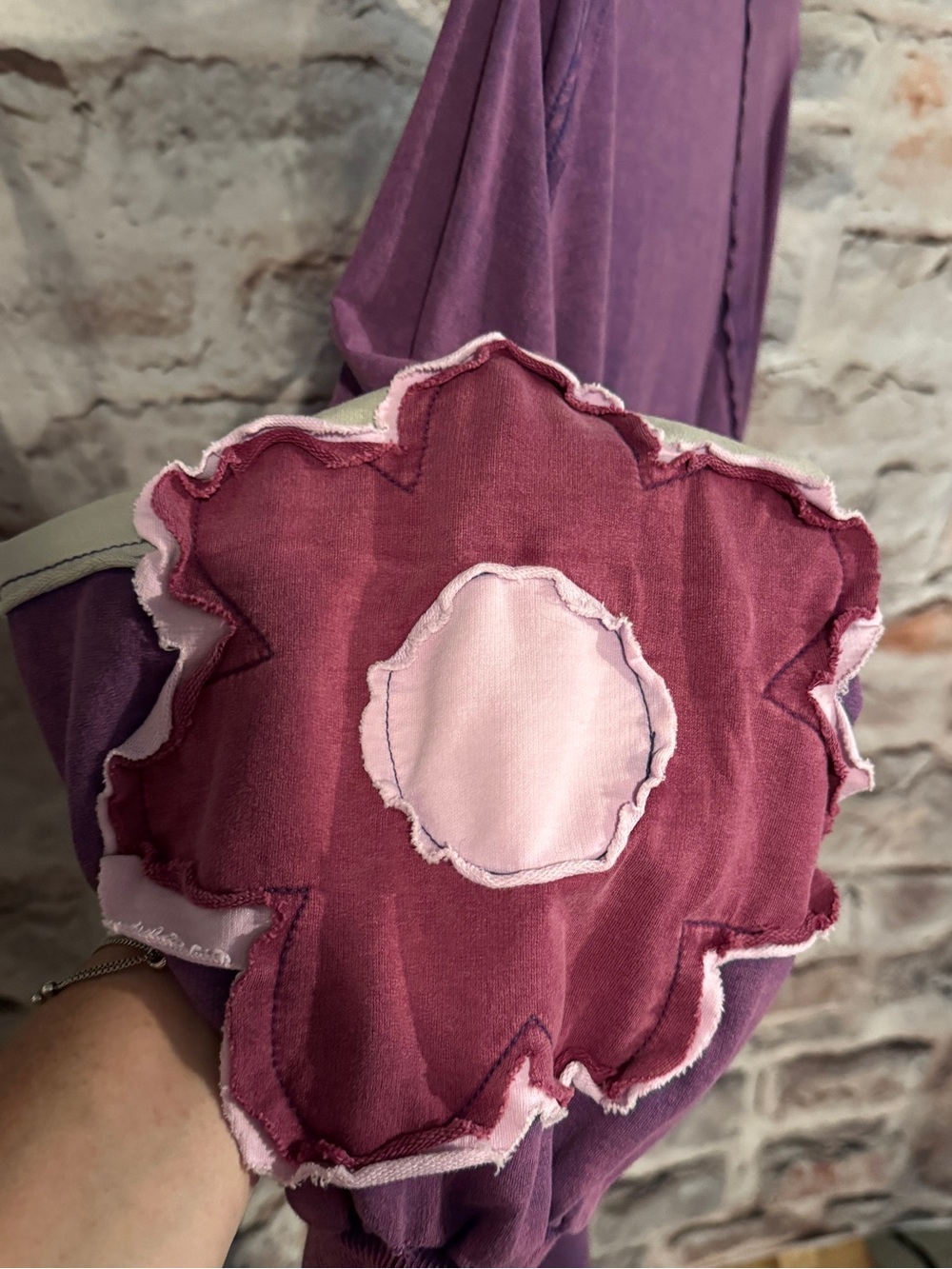 Blue Velvet - Floral Patch Detail Pullover - Purple - L - NWOT - Picture 6 of 9